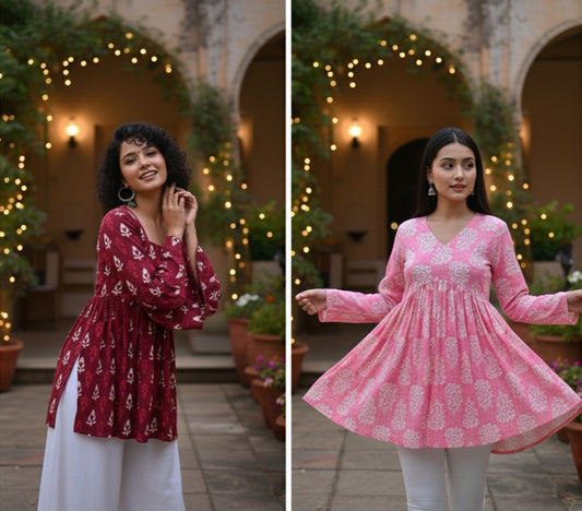 Printed Cotton Kurti Set – Modern Comfort Meets Heritage Art (Set of 2)
