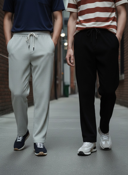 Men's Caudray Fabric Stylish Pants (Pack of 2)